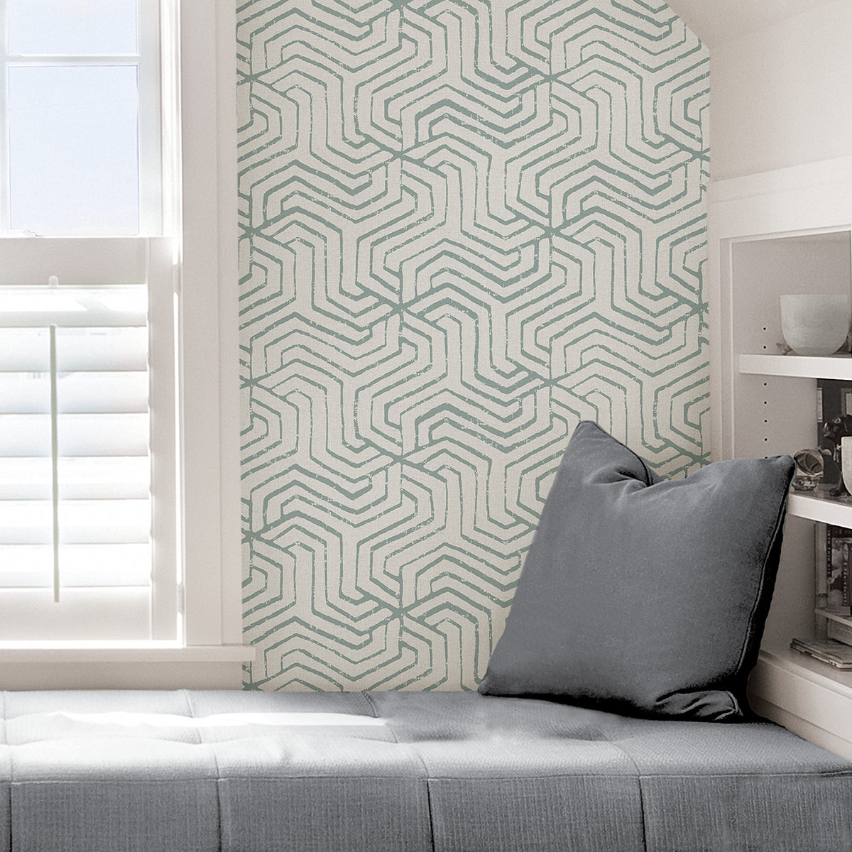 Sage Farrow Peel and Stick Wallpaper  | Brewster Wallcovering