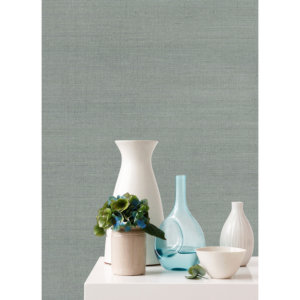 Zhejiang Aquamarine Sisal Grasscloth Wallpaper  | Brewster Wallcovering - The WorkRm