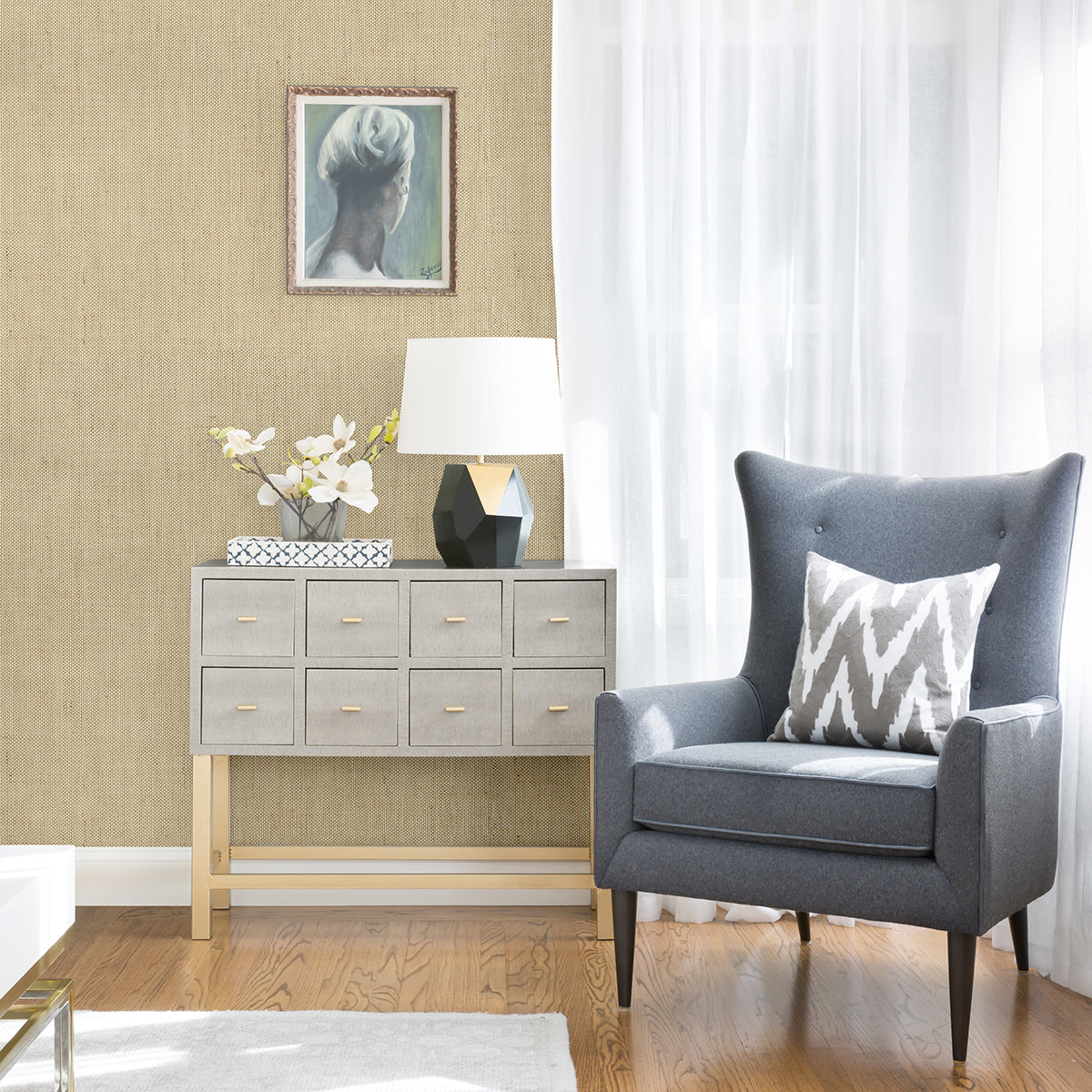 Yanyu Wheat Paper Weave Grasscloth Wallpaper  | Brewster Wallcovering - The WorkRm