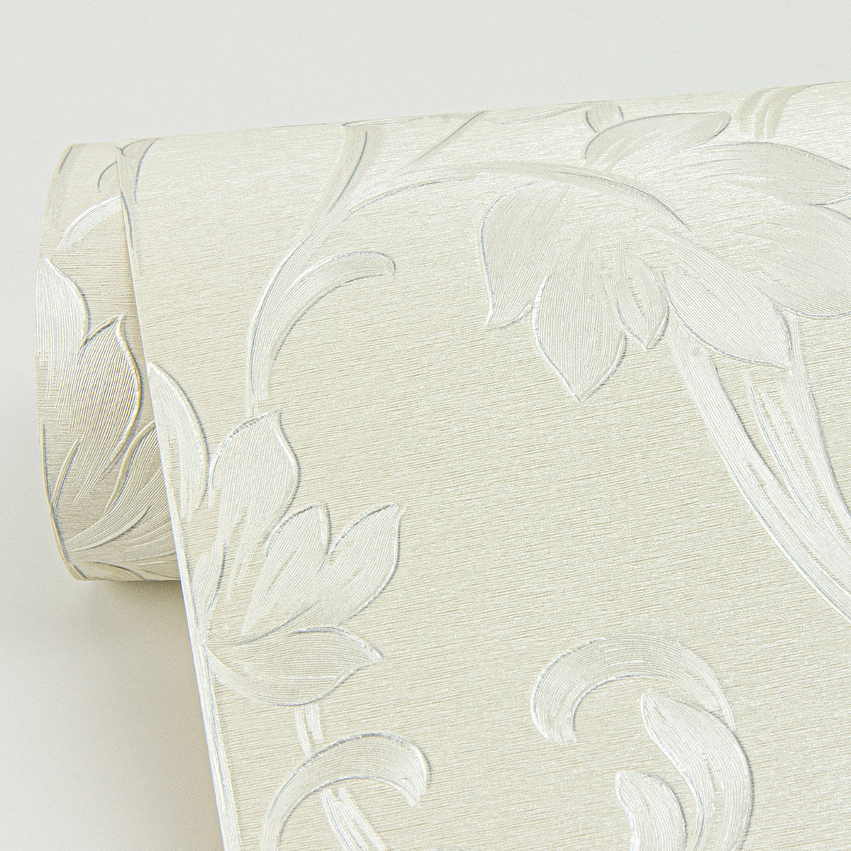 Antonella Silver Scroll Wallpaper  | Brewster Wallcovering - The WorkRm