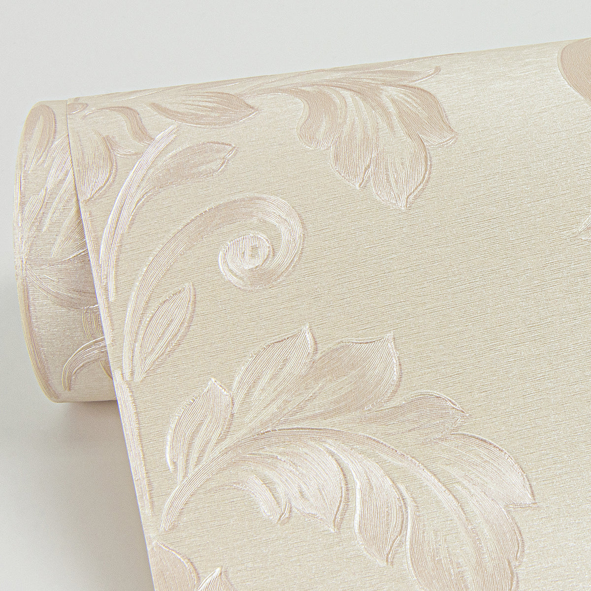 Antonella Rose Gold Scroll Wallpaper  | Brewster Wallcovering - The WorkRm