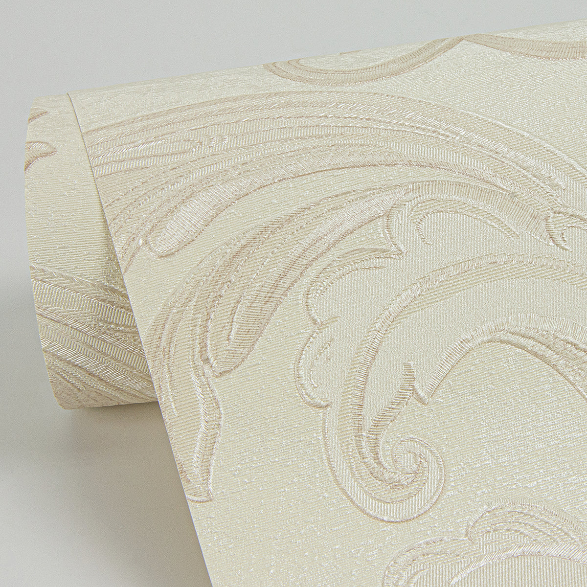 Noemi Cream Acanthus Wallpaper - Brewster Wallcovering