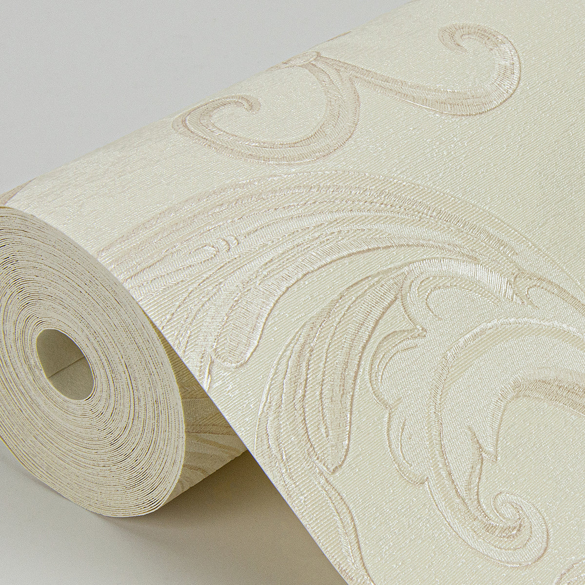 Noemi Cream Acanthus Wallpaper - Brewster Wallcovering