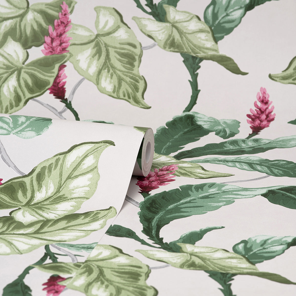 Meridian Parade Green Tropical Leaves Wallpaper - Brewster Wallcovering