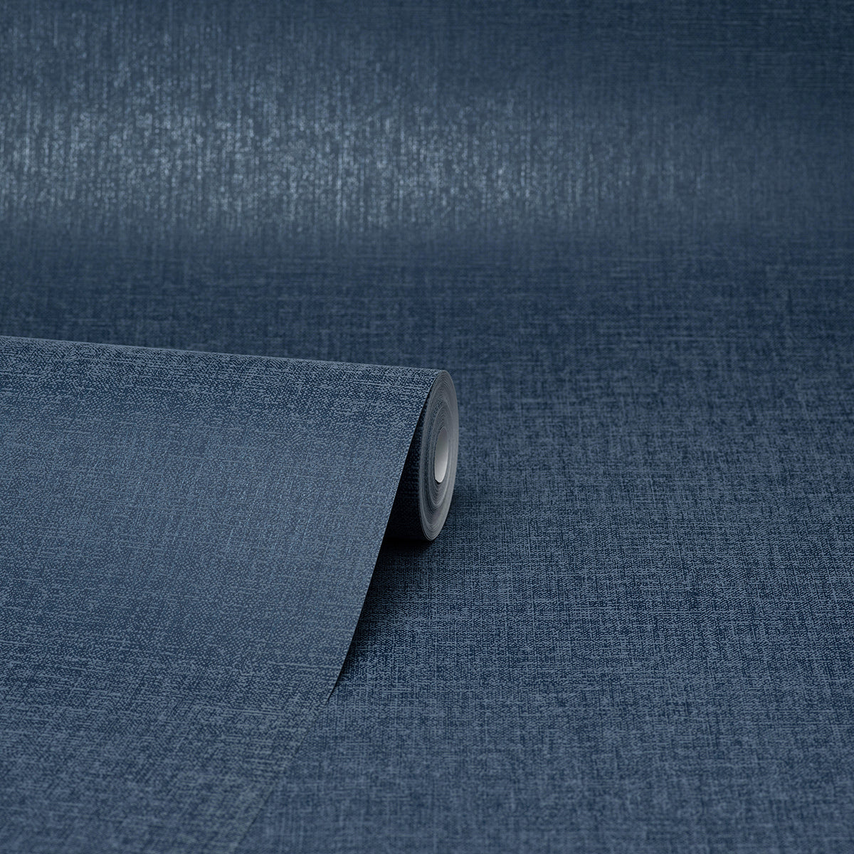 Glen Dark Blue Linen Wallpaper - Brewster Wallcovering