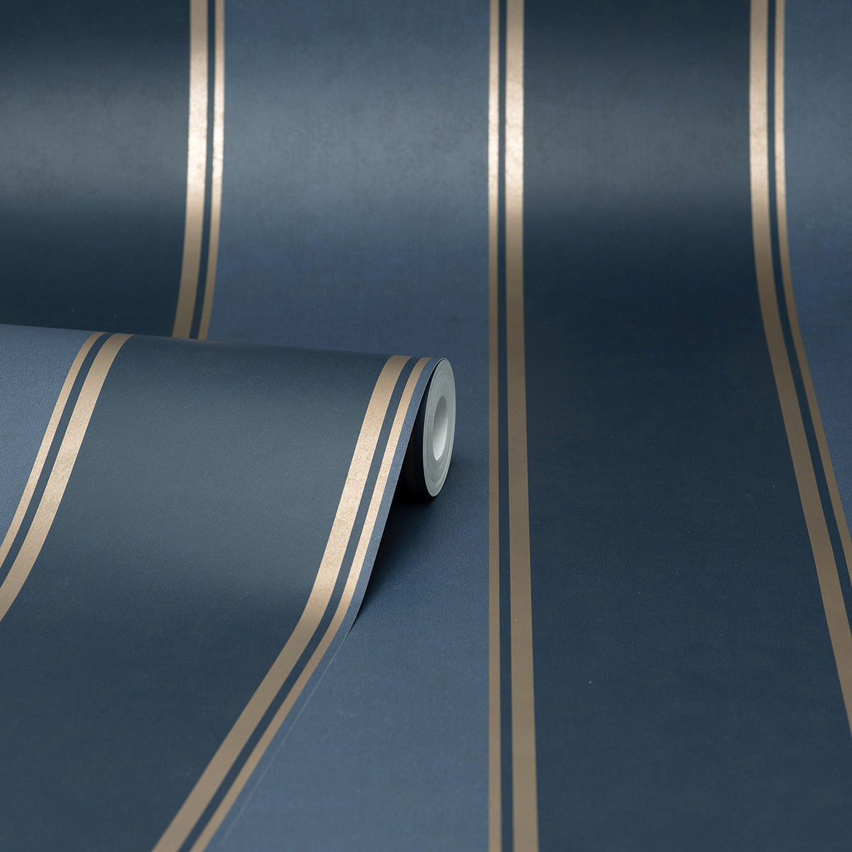 Rydia Blue Stripe Wallpaper - Brewster Wallcovering