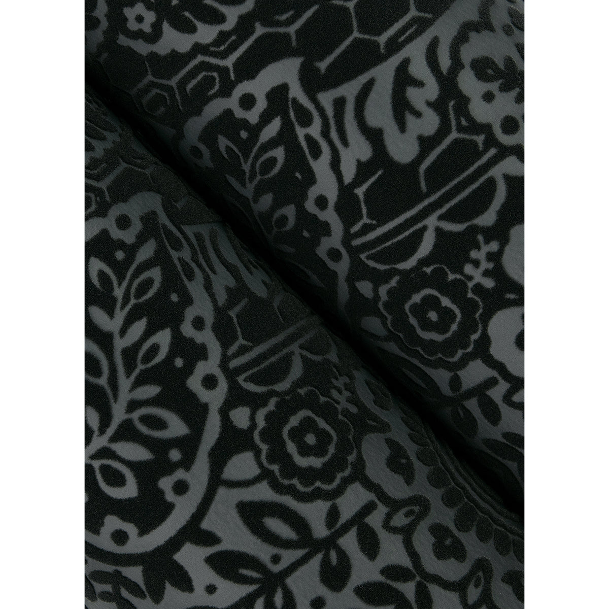 Maris Charcoal Flock Damask Wallpaper  | Brewster Wallcovering - The WorkRm