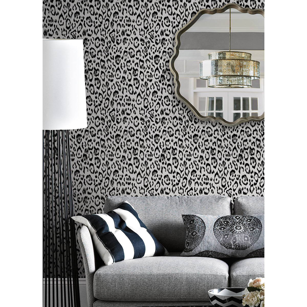 Black Marlowe Novelty Peel and Stick Wallpaper  | Brewster Wallcovering - The WorkRm