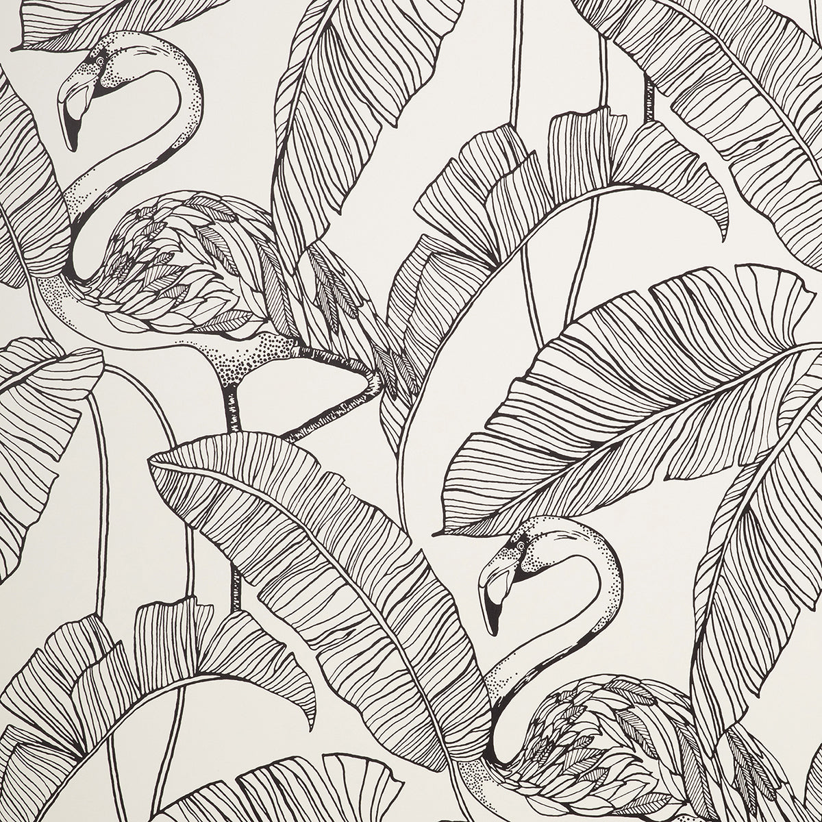 Picture of Mulholland White Flamingo Wallpaper