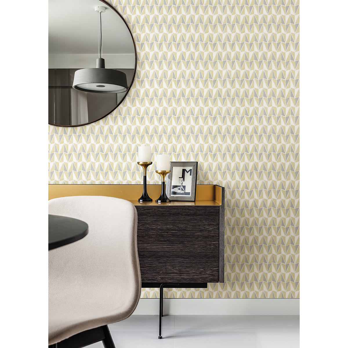 Yellow Falkirk Geometric Geometric Peel and Stick Wallpaper  | Brewster Wallcovering
