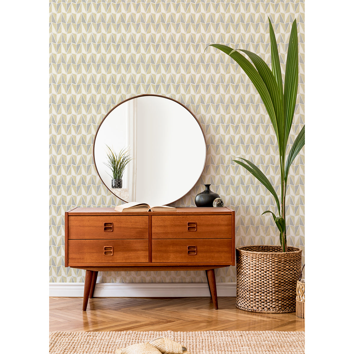 Yellow Falkirk Geometric Geometric Peel and Stick Wallpaper - Brewster Wallcovering