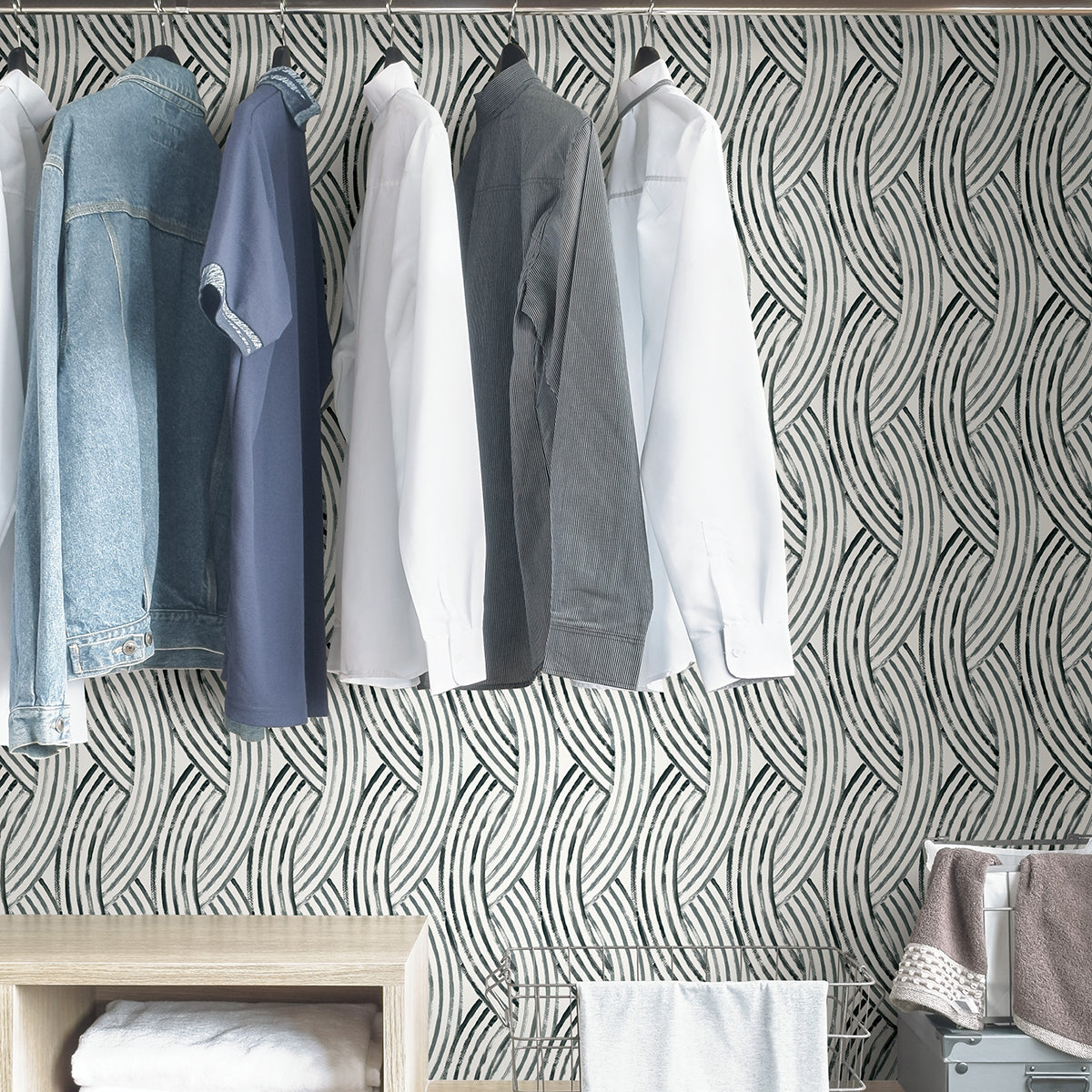 Charcoal Meraki Peel and Stick Wallpaper - Brewster Wallcovering