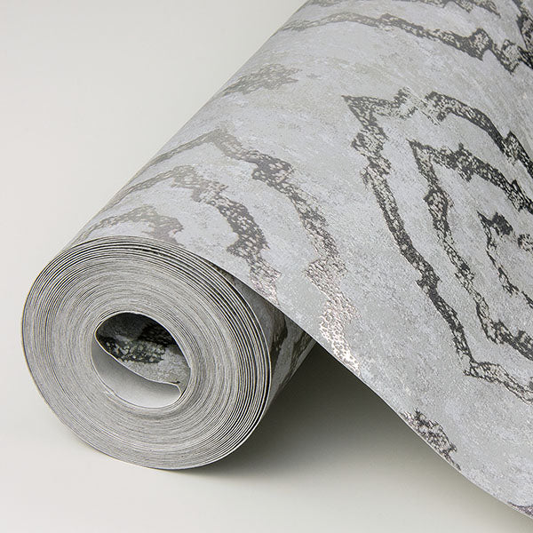 Uma Silver Medallion Wallpaper  | Brewster Wallcovering - The WorkRm