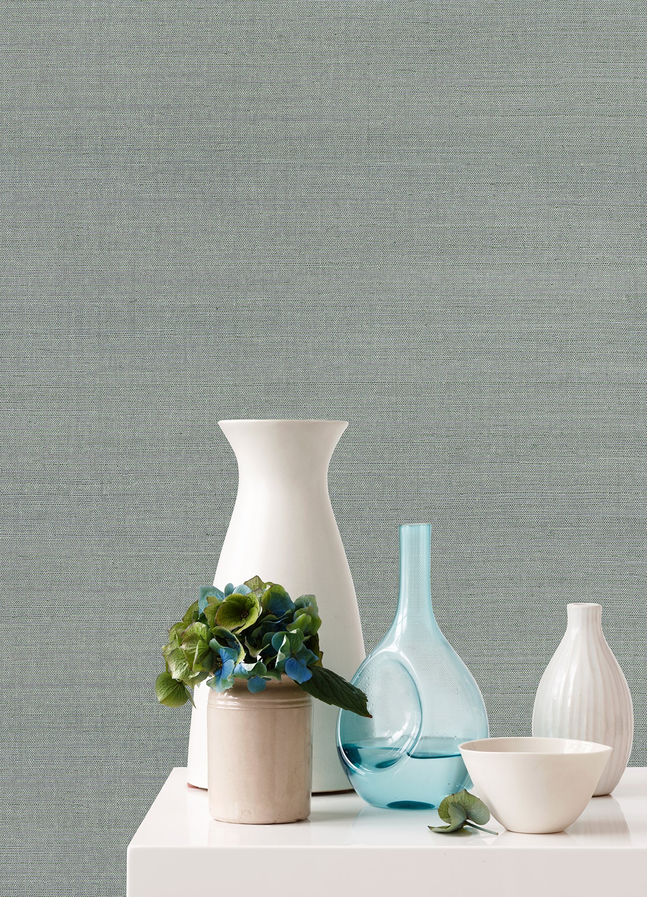 Zhejiang Aquamarine Grasscloth Wallpaper  | Brewster Wallcovering - The WorkRm