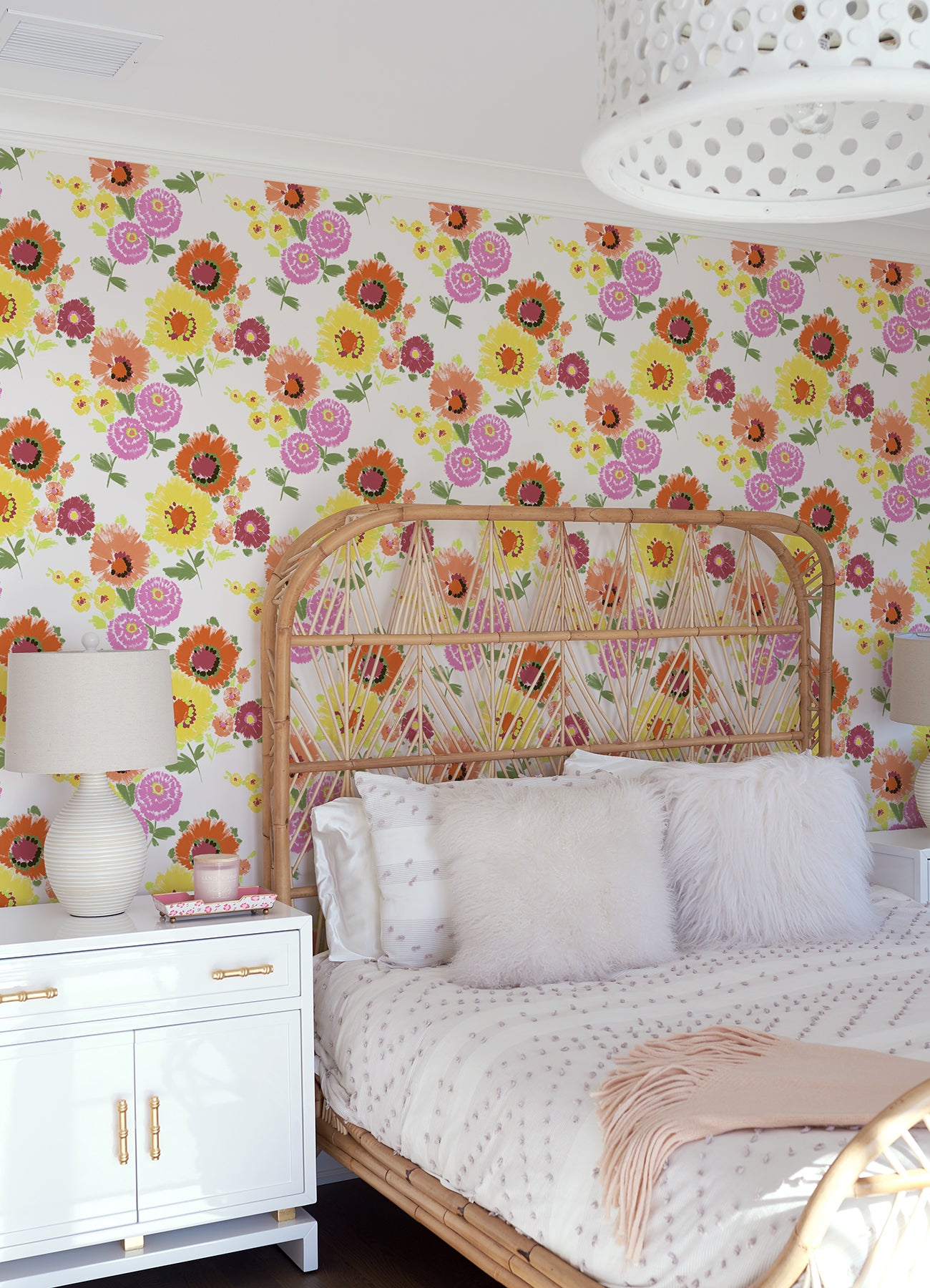 Essie Yellow Painterly Floral Wallpaper  | Brewster Wallcovering - The WorkRm