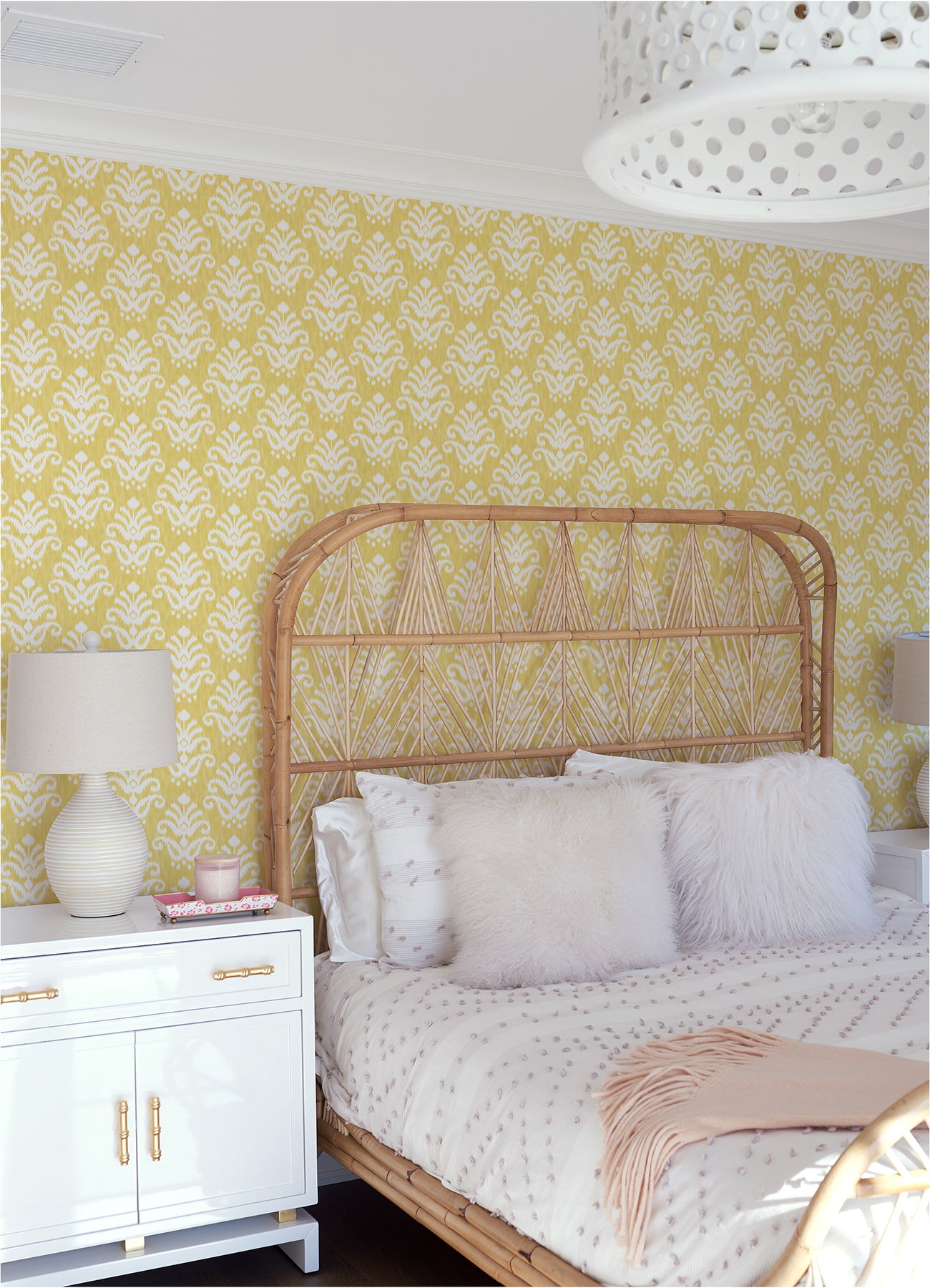 Keaton Yellow Medallion Wallpaper  | Brewster Wallcovering - The WorkRm