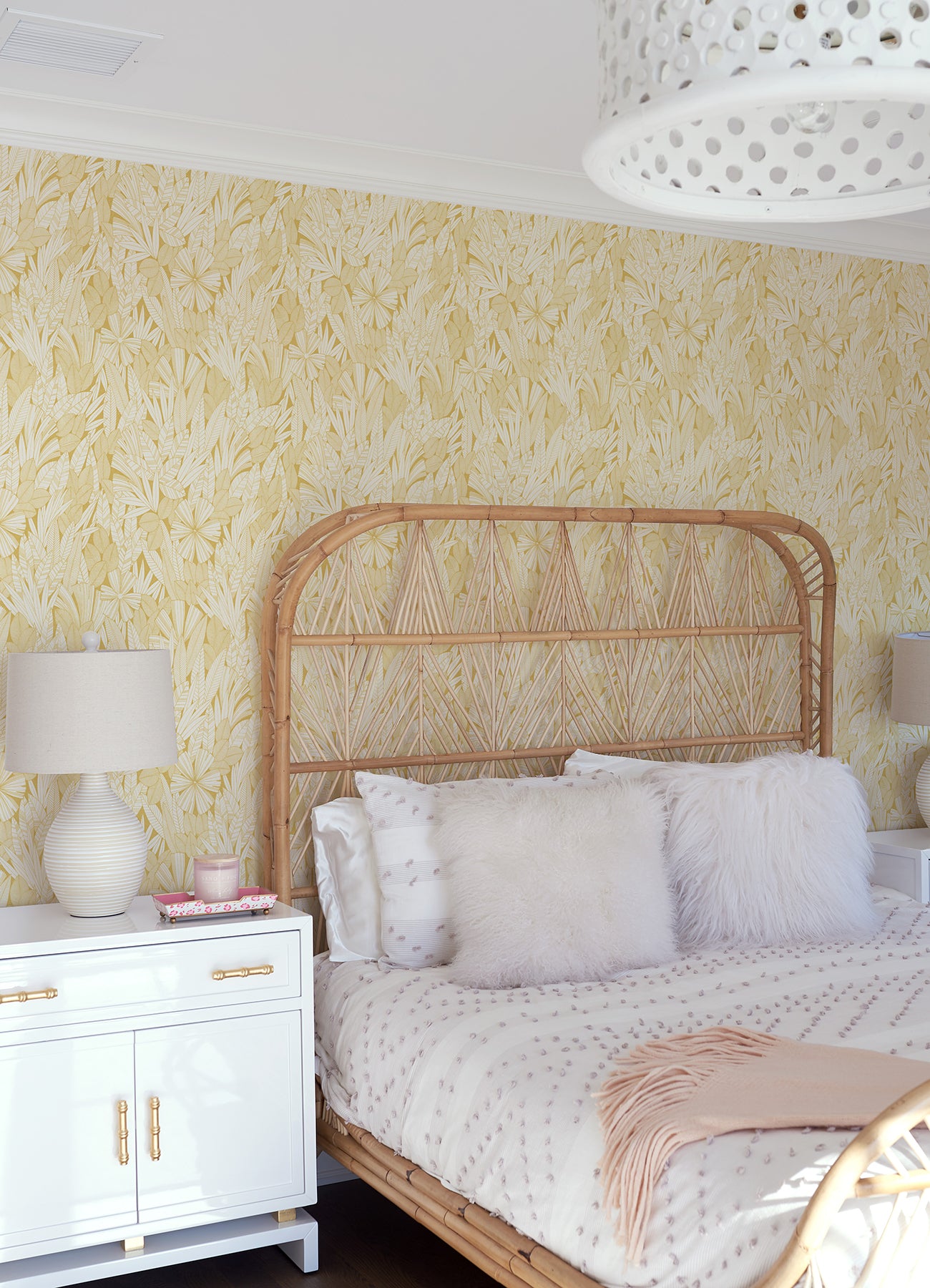 Bannon Yellow Leaves Wallpaper  | Brewster Wallcovering