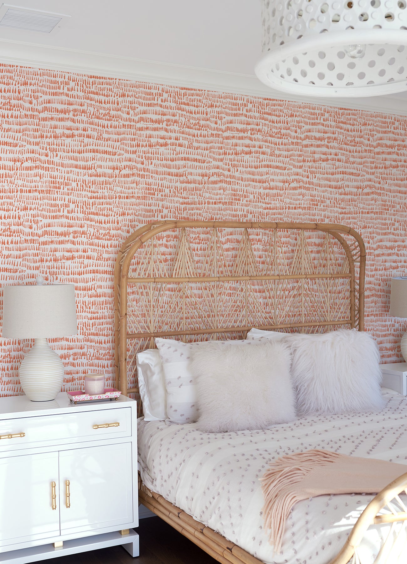 Runes Orange Brushstrokes Wallpaper - Brewster Wallcovering