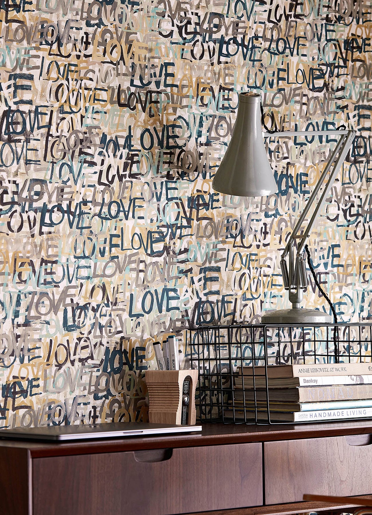 Indio Neutral Love Scribble Wallpaper  | Brewster Wallcovering - The WorkRm