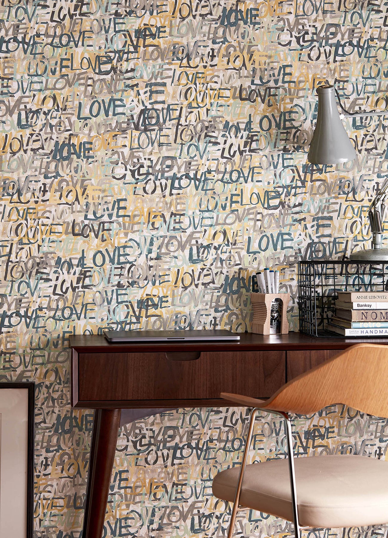 Indio Neutral Love Scribble Wallpaper  | Brewster Wallcovering - The WorkRm