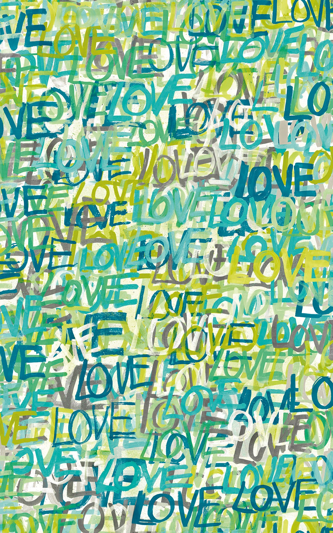 Picture of Indio Teal Love Scribble Wallpaper