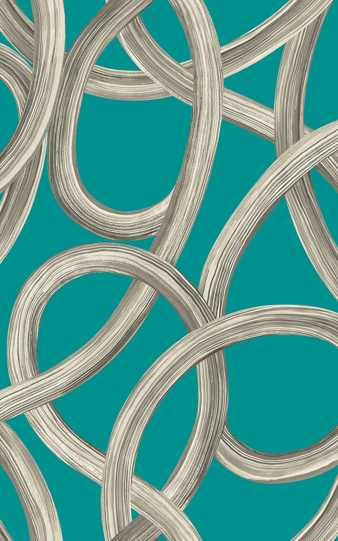 Brewster Wallcovering-Calix Turquoise Twisted Geo Wallpaper
