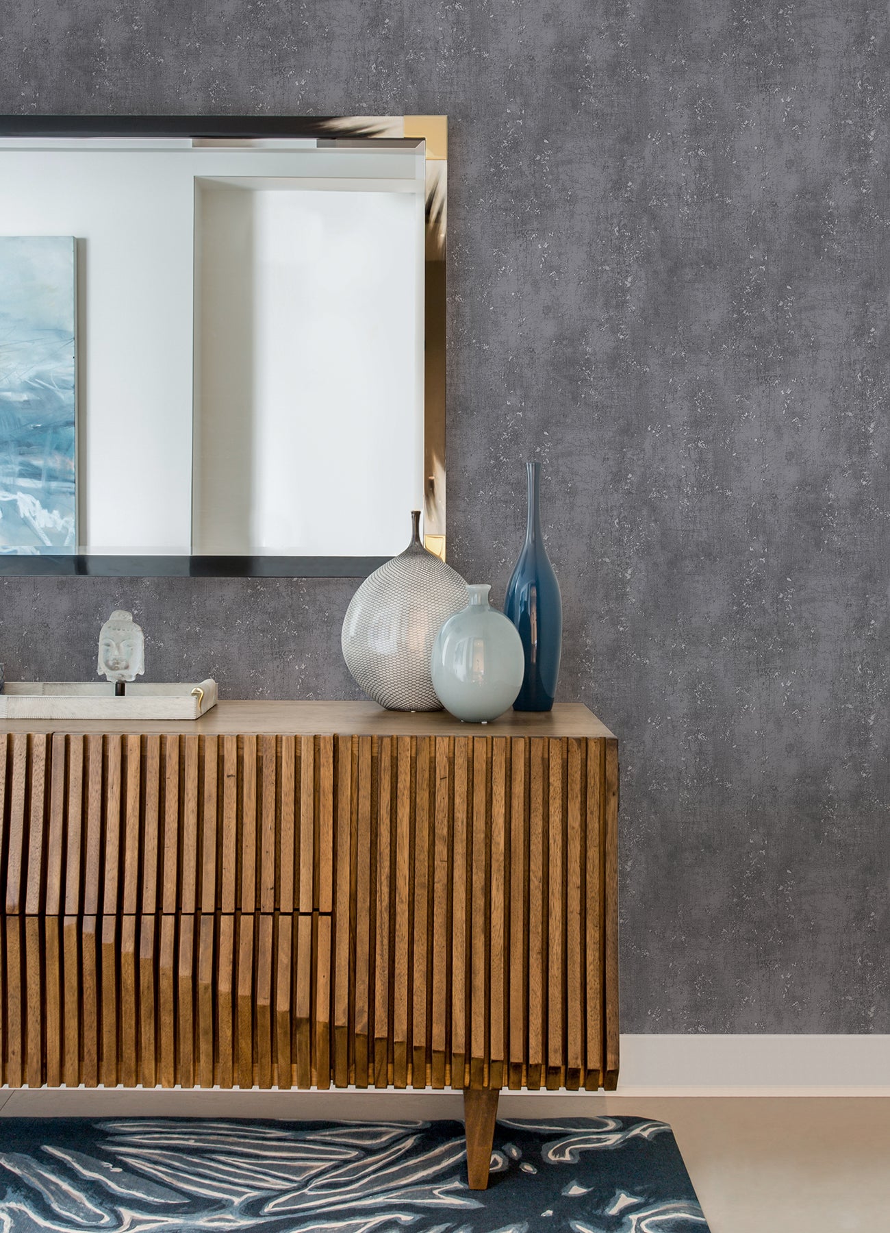 Miller Grey Cork Wallpaper - Brewster Wallcovering