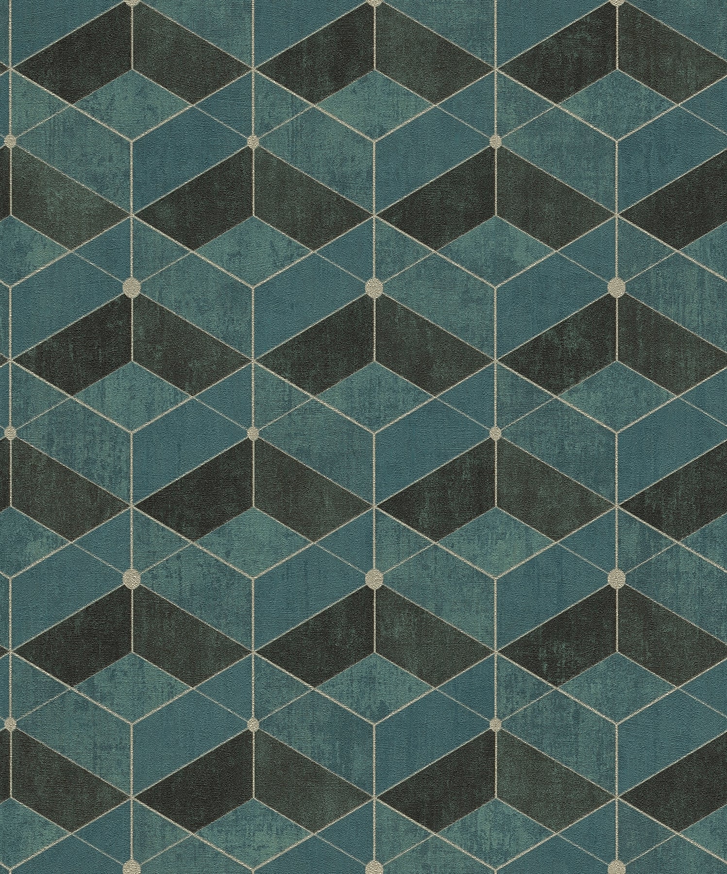 Brewster Wallcovering-Muir Teal Geo Wallpaper