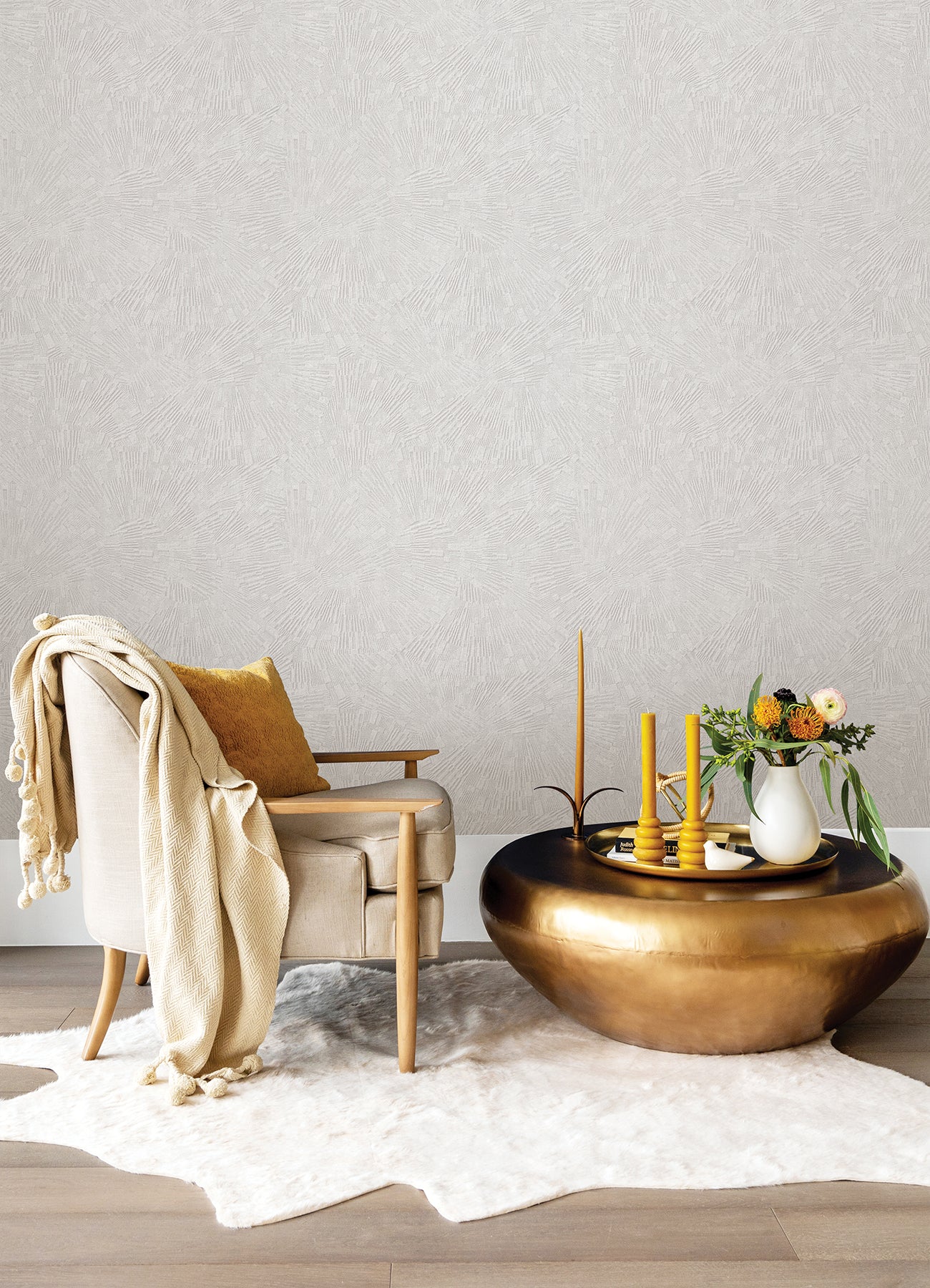 Agassiz Cream Burst Wallpaper  | Brewster Wallcovering - The WorkRm