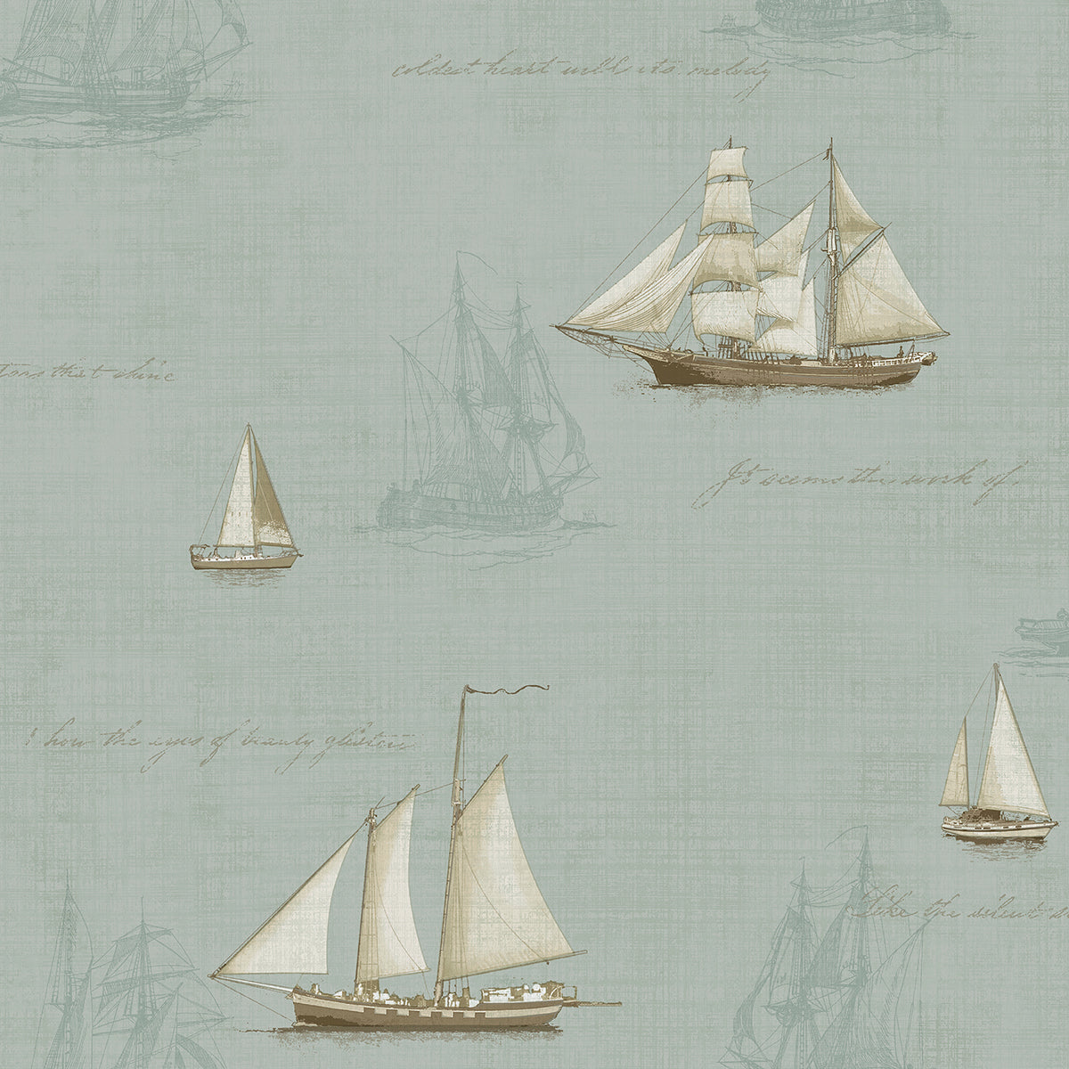 Picture of Andrew Seafoam Sailboat Wallpaper