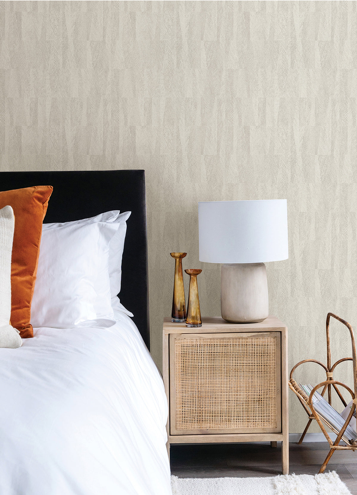 Sutton Cream Textured Geometric Wallpaper  | Brewster Wallcovering - The WorkRm