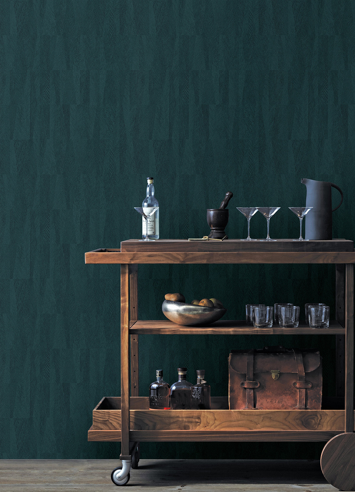 Sutton Teal Textured Geometric Wallpaper  | Brewster Wallcovering - The WorkRm