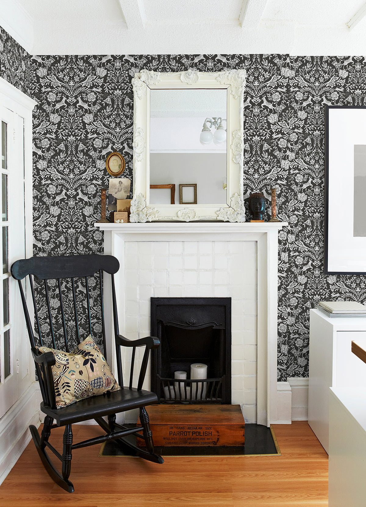 Forest Dance Charcoal Damask Wallpaper  | Brewster Wallcovering - The WorkRm