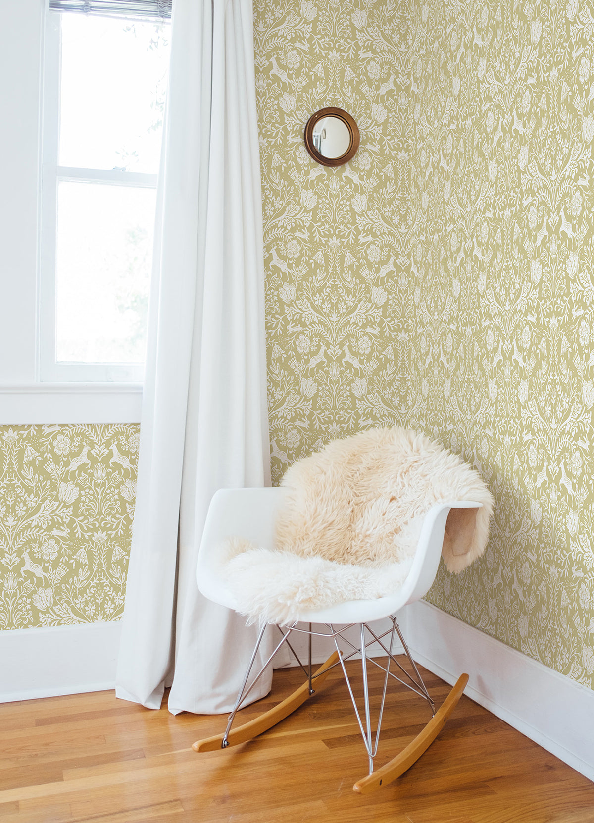 Forest Dance Honey Damask Wallpaper  | Brewster Wallcovering - The WorkRm