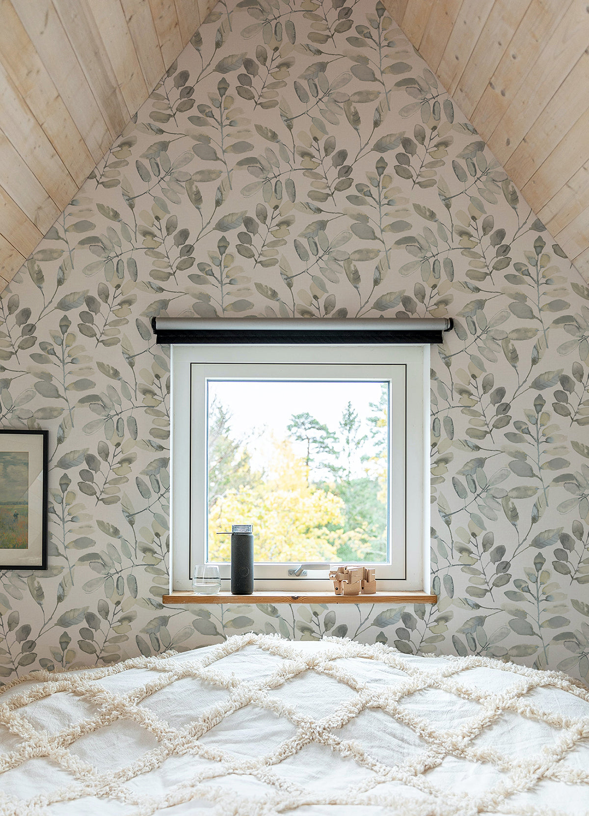 Pinnate Grey Leaves Wallpaper  | Brewster Wallcovering - The WorkRm