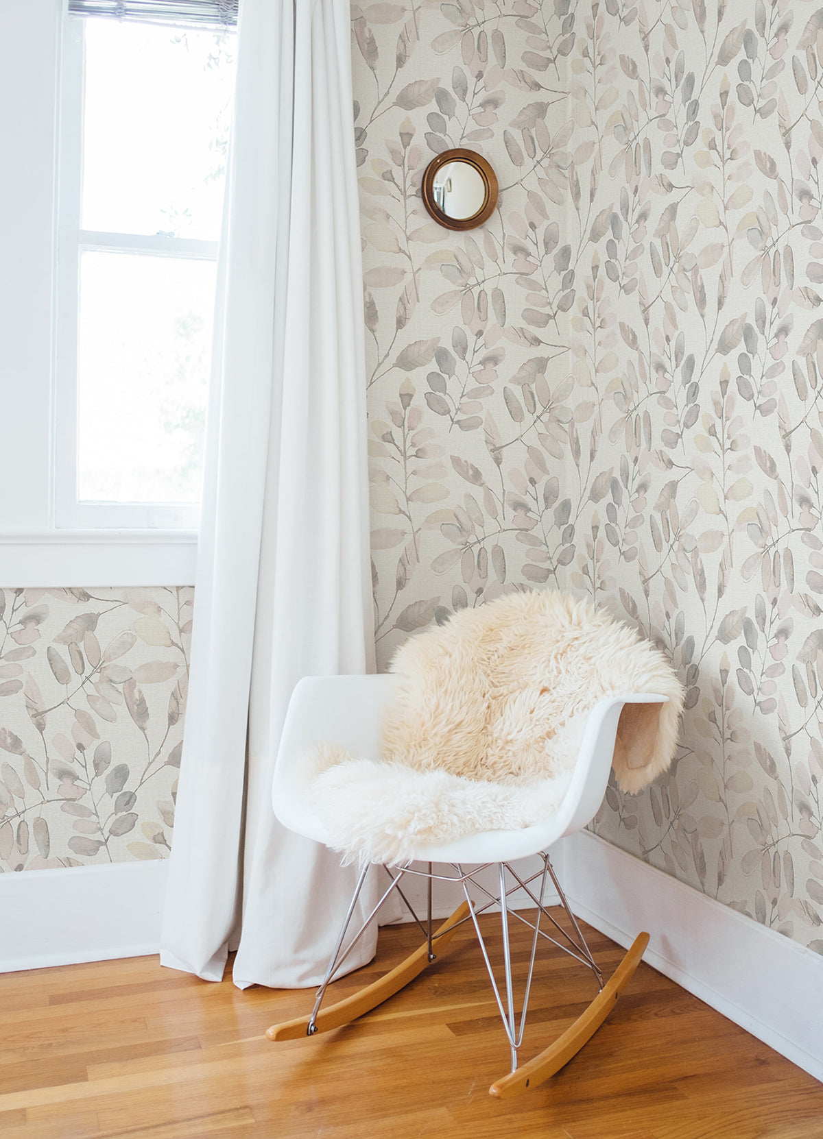 Pinnate Blush Leaves Wallpaper  | Brewster Wallcovering
