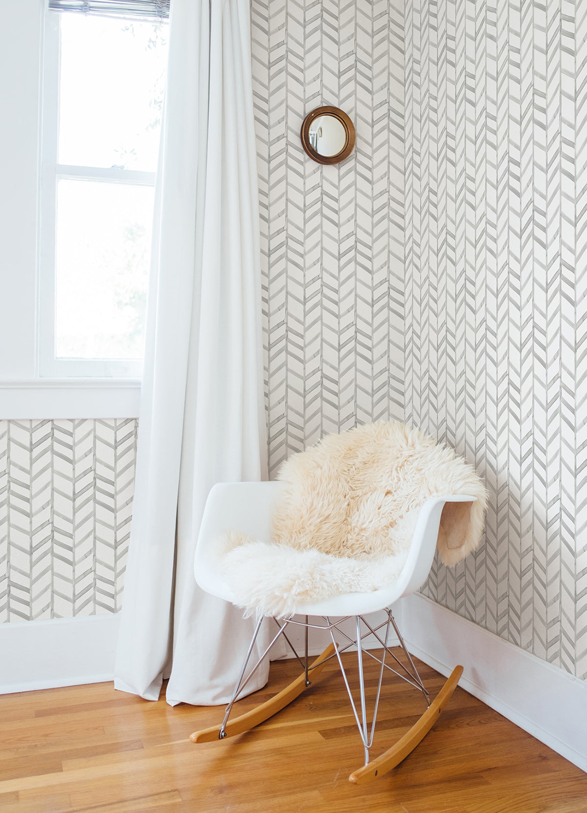 Fletching Grey Geometric Wallpaper - Brewster Wallcovering