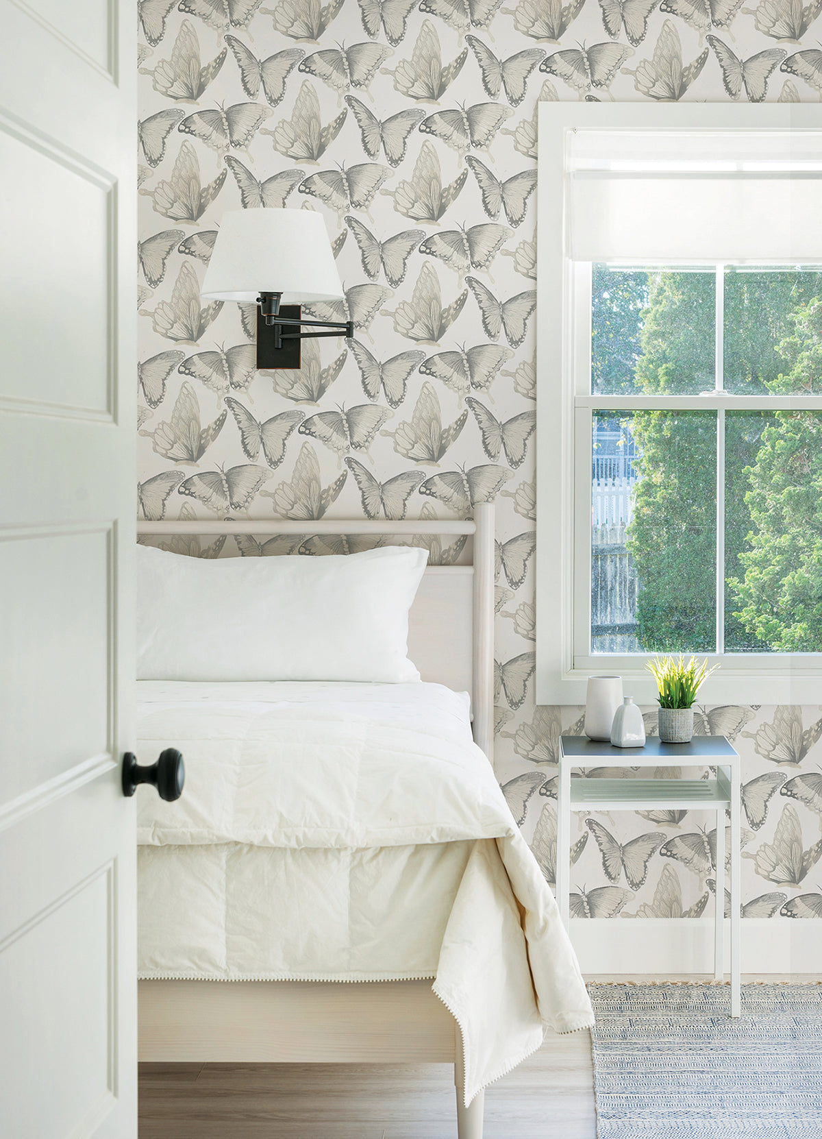 Janetta Grey Butterfly Wallpaper  | Brewster Wallcovering - The WorkRm