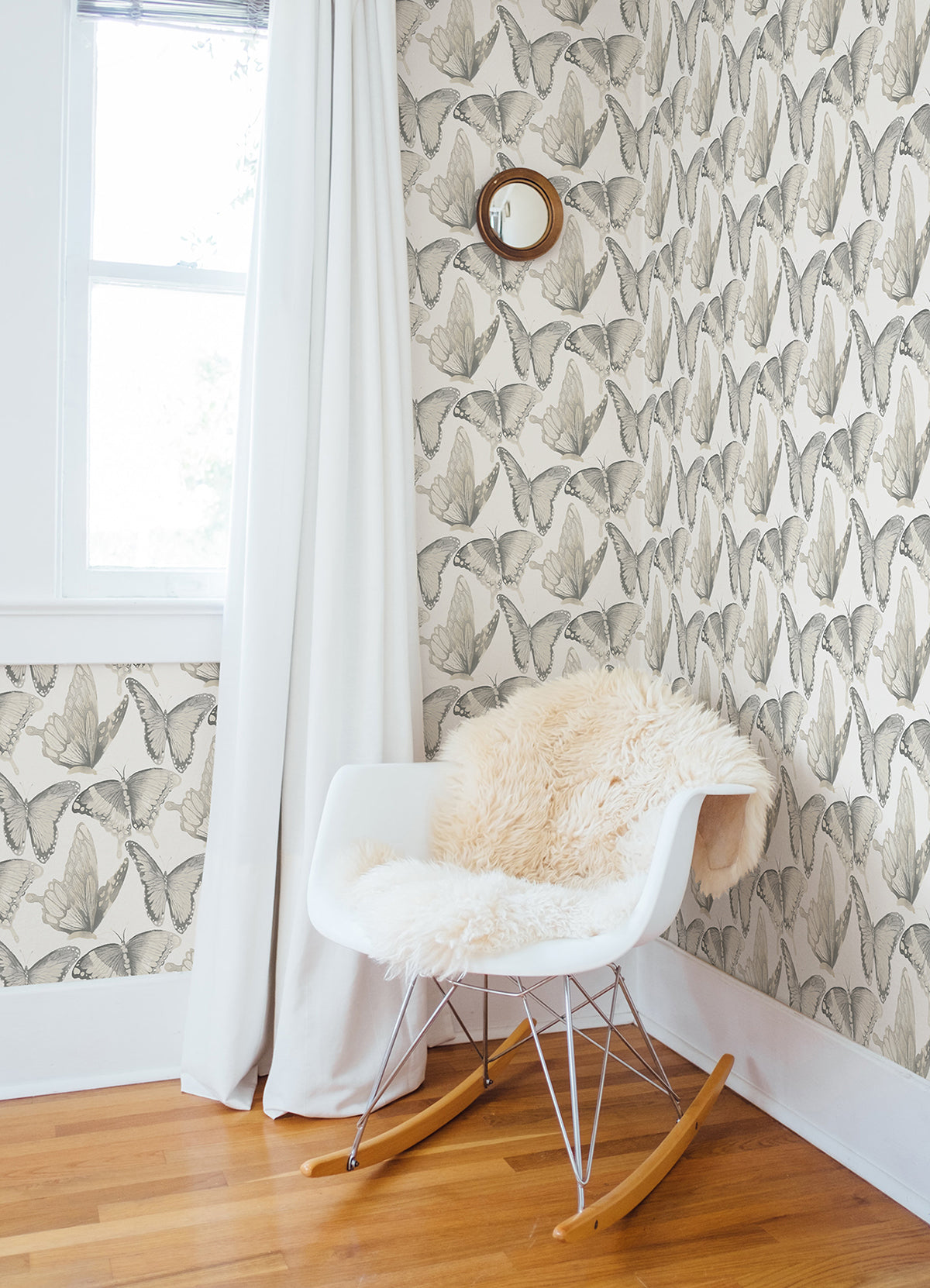 Janetta Grey Butterfly Wallpaper  | Brewster Wallcovering - The WorkRm