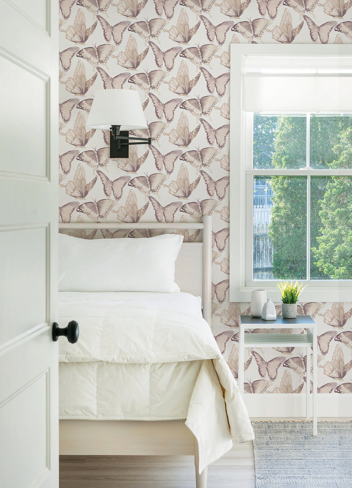 Janetta Blush Butterfly Wallpaper  | Brewster Wallcovering - The WorkRm