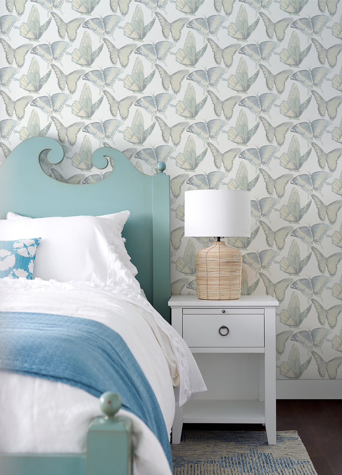 Janetta Mint Butterfly Wallpaper  | Brewster Wallcovering - The WorkRm