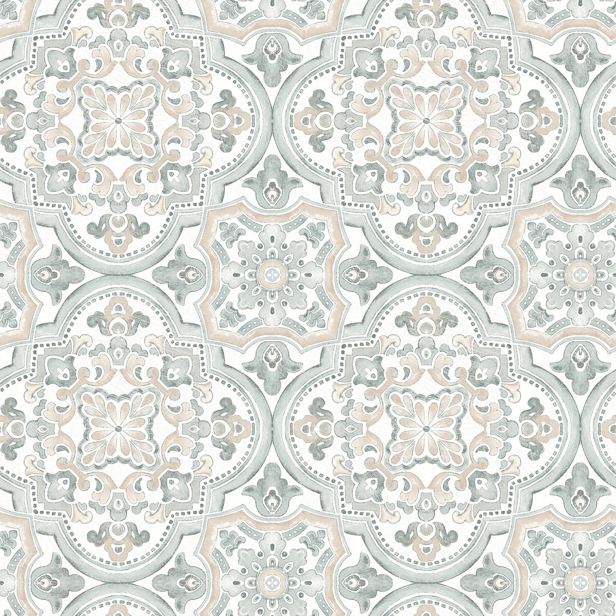 Picture of Concord Coral Medallion Wallpaper