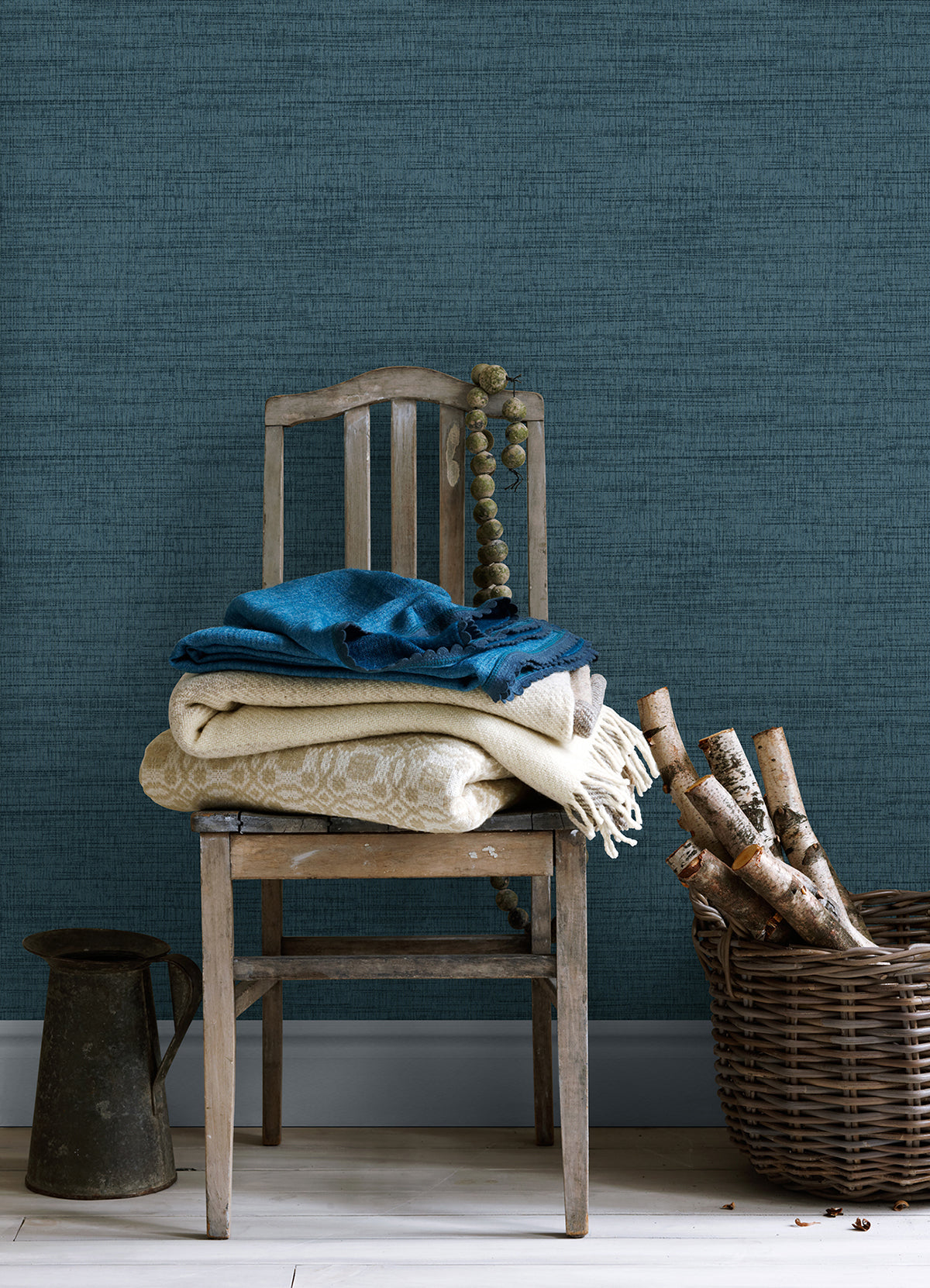 Solitude Navy Distressed Texture Wallpaper  | Brewster Wallcovering - The WorkRm