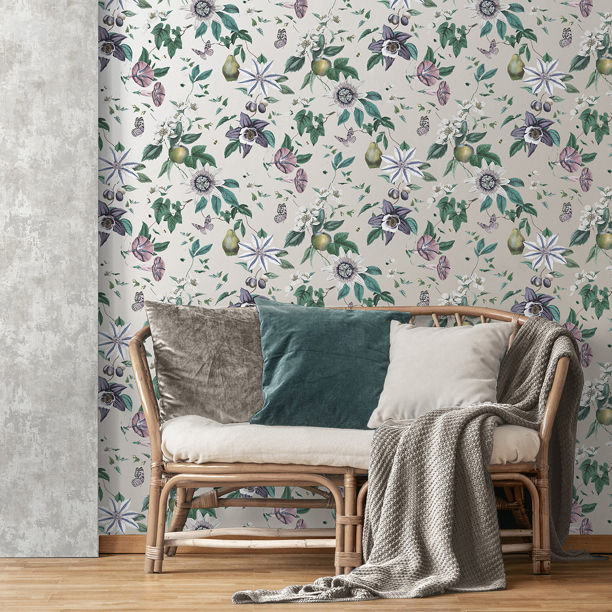 Sierra Silver Floral Wallpaper - Brewster Wallcovering