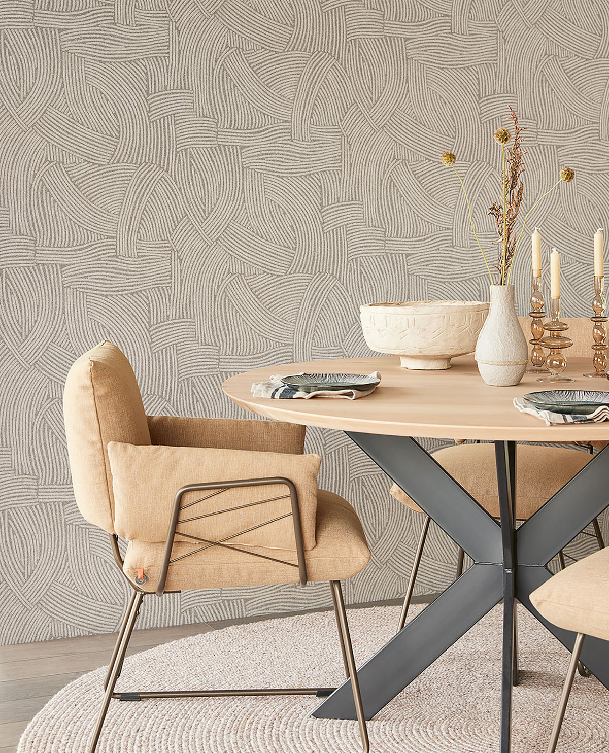 Freesia Charcoal Abstract Woven Wallpaper  | Brewster Wallcovering - The WorkRm