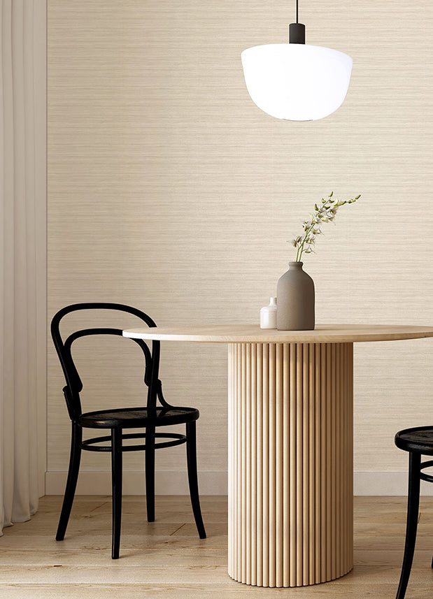 Shantung Beige Silk Wallpaper - Brewster Wallcovering