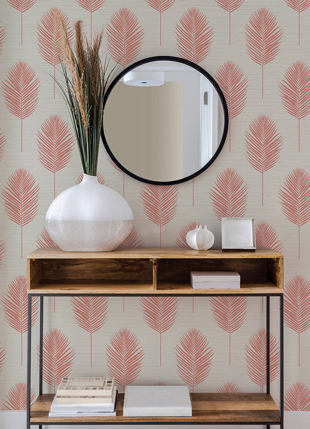 Bali Coral Fern Wallpaper - Brewster Wallcovering