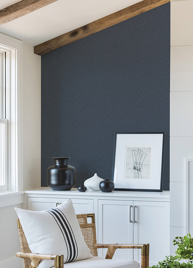 Apex Blue Weave Wallpaper  | Brewster Wallcovering - The WorkRm