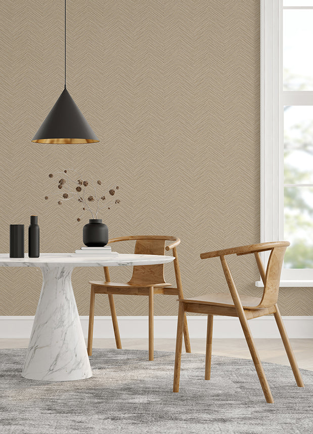 Apex Beige Weave Wallpaper - Brewster Wallcovering