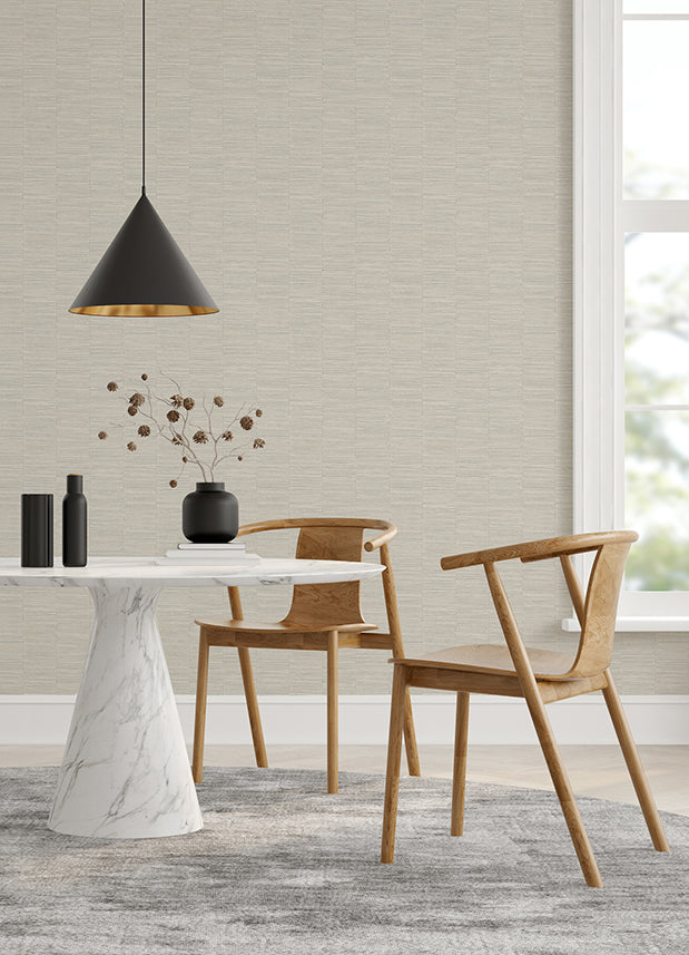 Jenga Light Grey Striped Column Wallpaper  | Brewster Wallcovering - The WorkRm